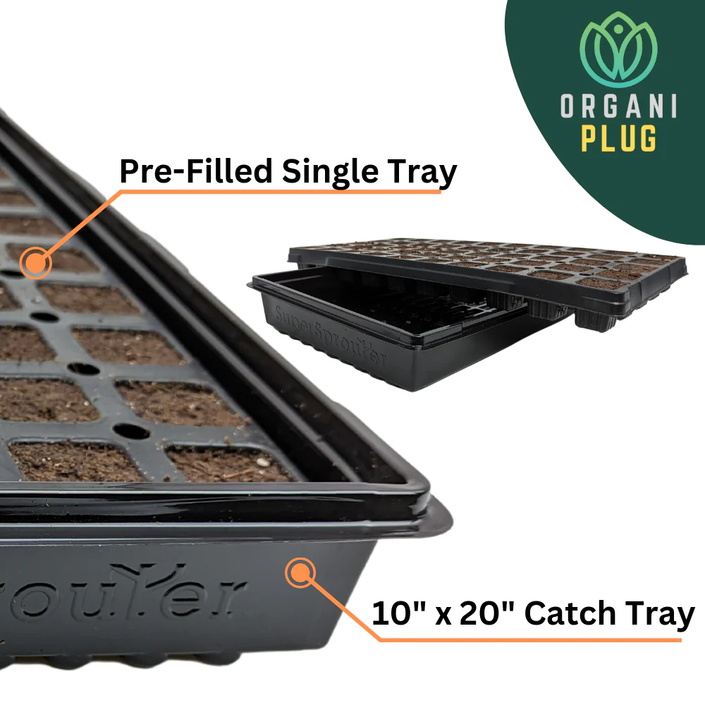 OrganiPlug Seed & Cutting Plugs - Pre-Filled Tray w/ 50 Plugs - Single, Case, and Pallet - Image 24