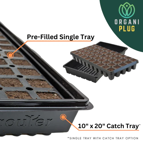 OrganiPlug Seed & Cutting Plugs - Pre-Filled Tray w/ 50 Tall Plugs - Single, Case, and Pallet - Image 16