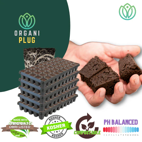 OrganiPlug Seed & Cutting Plugs - Pre-Filled Tray w/ 50 Tall Plugs - Single, Case, and Pallet - Image 5